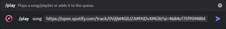 /play command with the link of a song